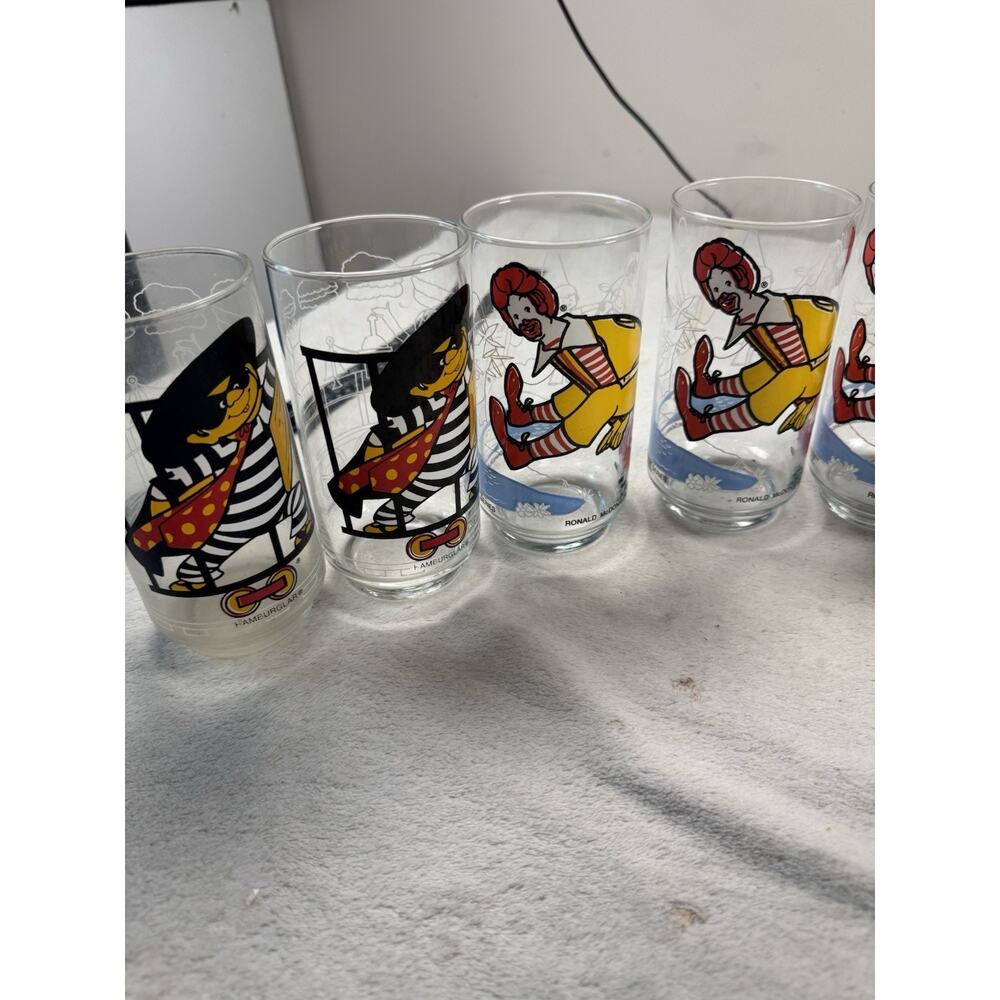Vintage 1977 McDonaldland Action Series Glasses Lot of 10 McDonalds Characters - Picture 3 of 7